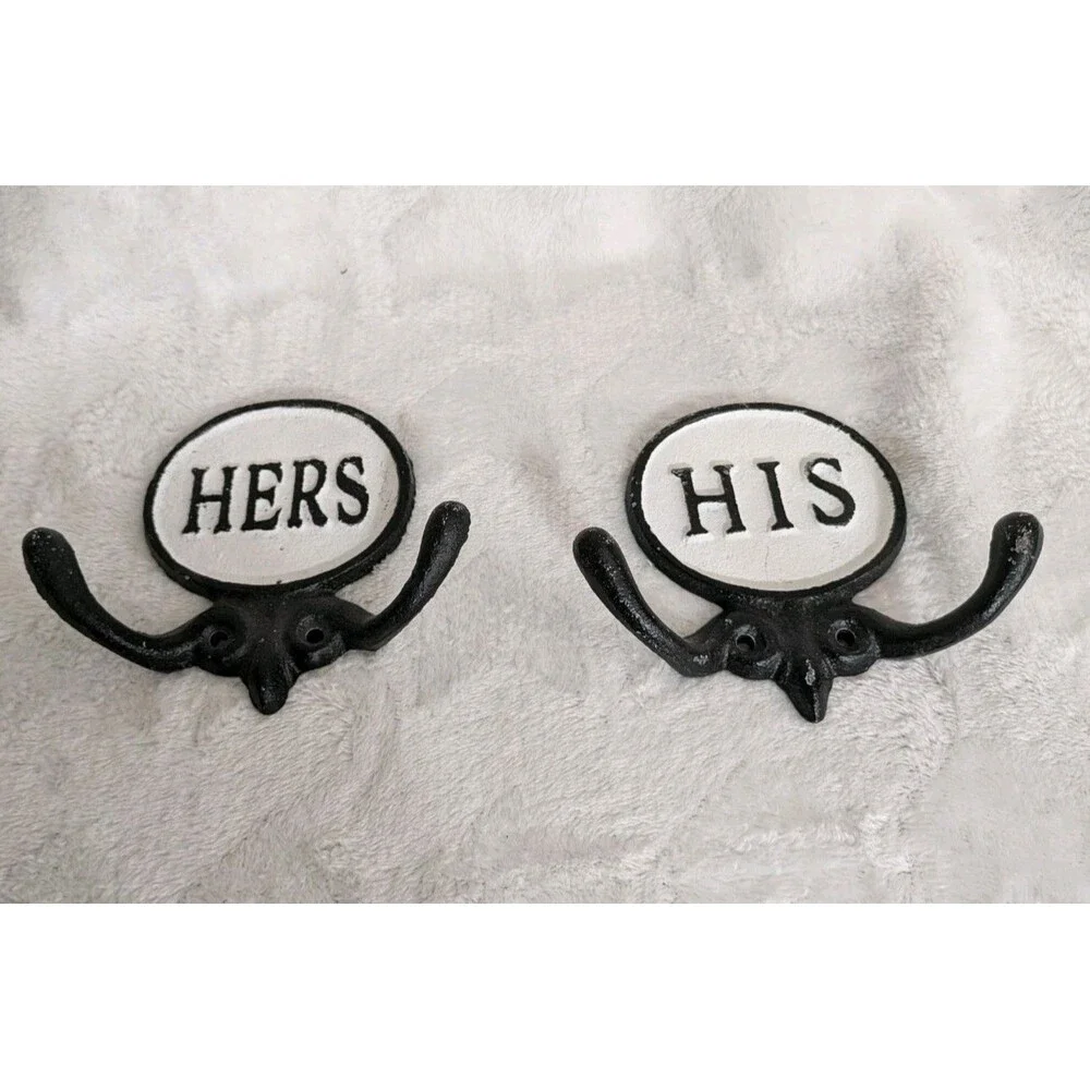 His & Hers Cast Iron Hanging Hooks